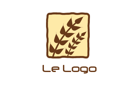 wheat in square food logo