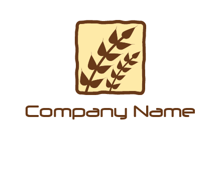 wheat in square food logo