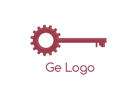 key with gear construction logo