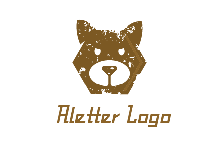 bear face grunge animal logo