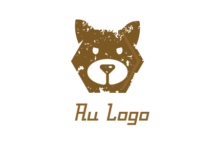 bear face grunge animal logo