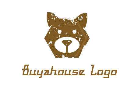 bear face grunge animal logo