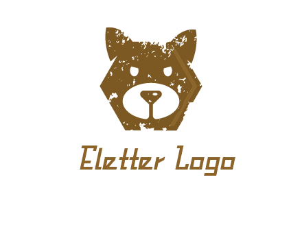 bear face grunge animal logo