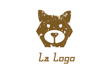 bear face grunge animal logo