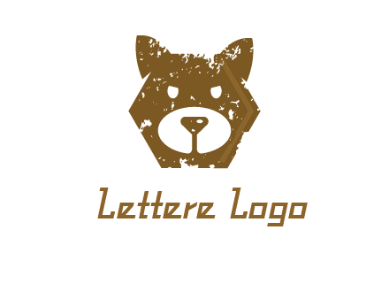 bear face grunge animal logo