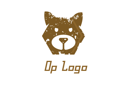 bear face grunge animal logo