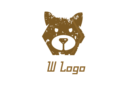 bear face grunge animal logo