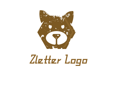 bear face grunge animal logo