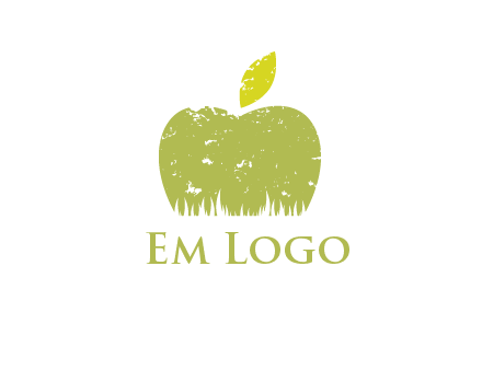 green apple grunge healthcare logo