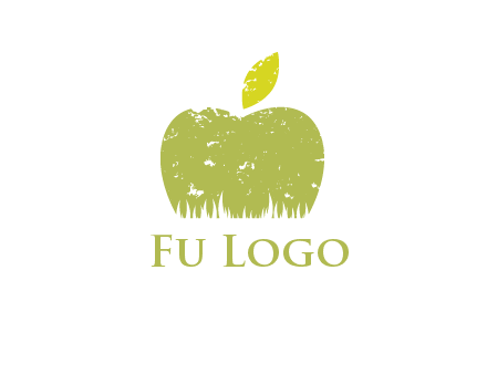 green apple grunge healthcare logo