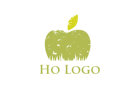 green apple grunge healthcare logo