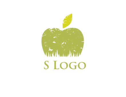 green apple grunge healthcare logo