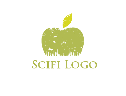 green apple grunge healthcare logo