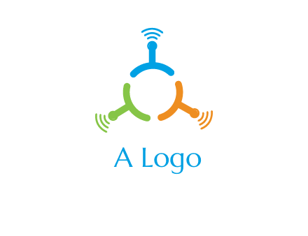 telecommunication logo with antennas