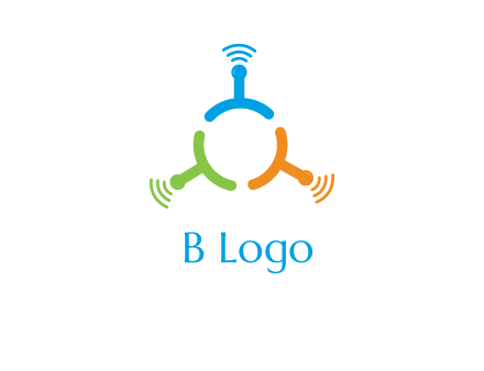 telecommunication logo with antennas