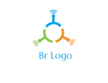 telecommunication logo with antennas