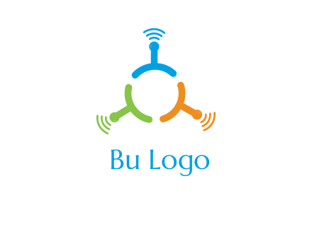 telecommunication logo with antennas