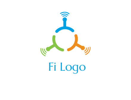 telecommunication logo with antennas