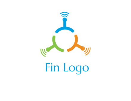 telecommunication logo with antennas