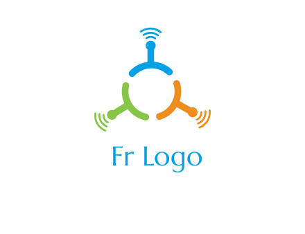 telecommunication logo with antennas