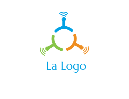 telecommunication logo with antennas