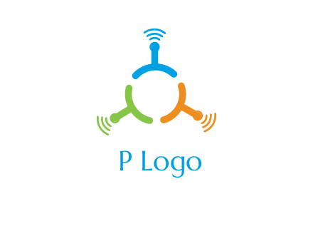 telecommunication logo with antennas