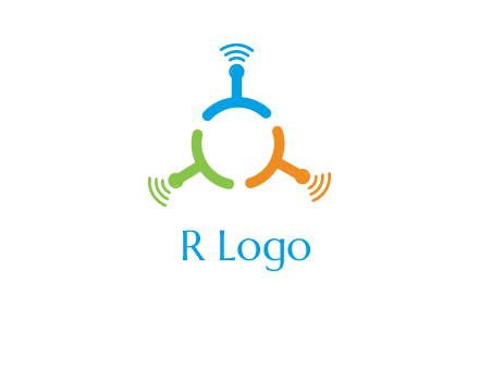 telecommunication logo with antennas