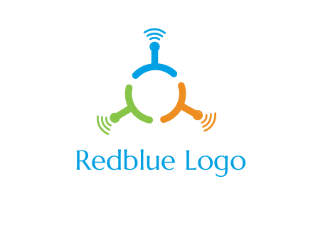 telecommunication logo with antennas