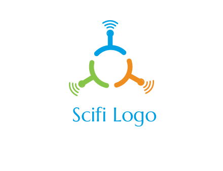 telecommunication logo with antennas