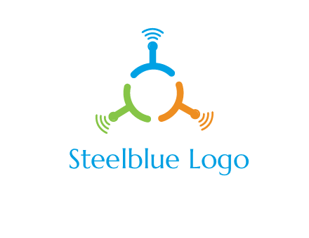 telecommunication logo with antennas