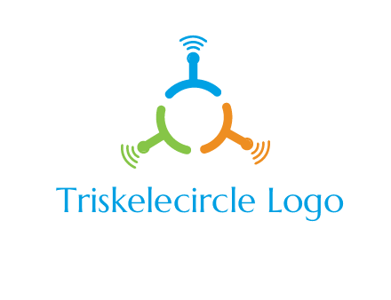 telecommunication logo with antennas