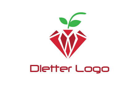 diamond with leaf jewelry logo