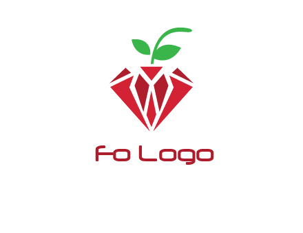 diamond with leaf jewelry logo