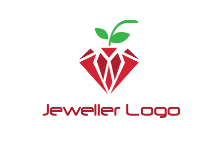 diamond with leaf jewelry logo