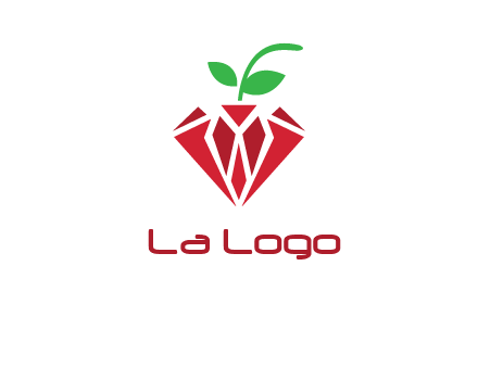 diamond with leaf jewelry logo