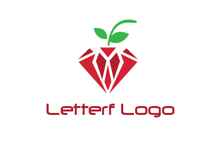 diamond with leaf jewelry logo