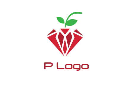 diamond with leaf jewelry logo