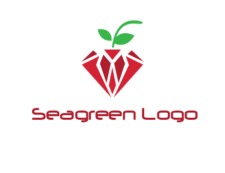 diamond with leaf jewelry logo