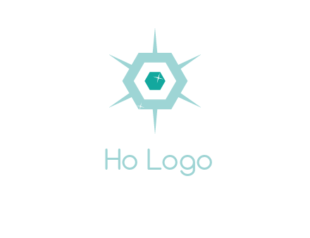 hexagon gemstones jewelry logo