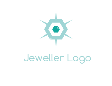 hexagon gemstones jewelry logo