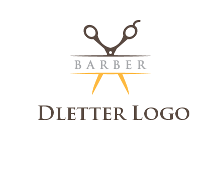 open scissors in barber logo