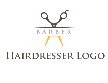 open scissors in barber logo