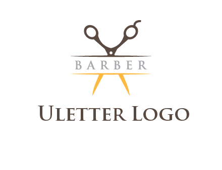 open scissors in barber logo