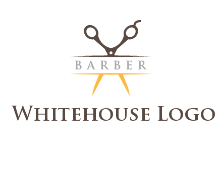 open scissors in barber logo