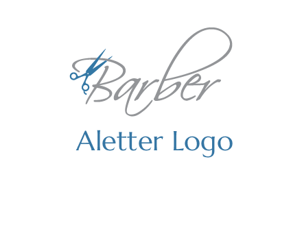 barber logo with scissors