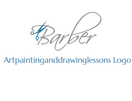 barber logo with scissors