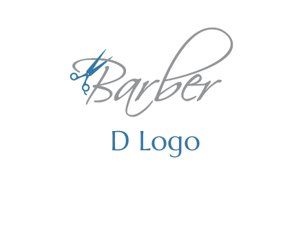 barber logo with scissors