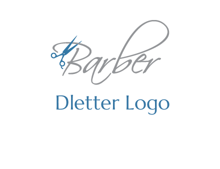 barber logo with scissors