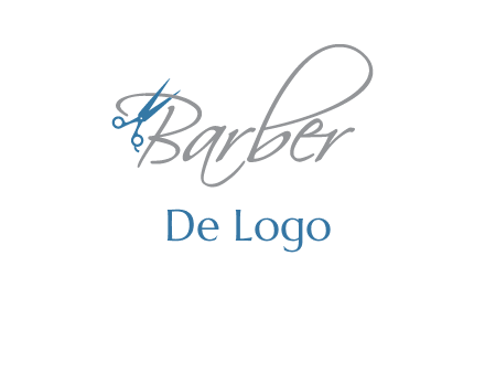 barber logo with scissors