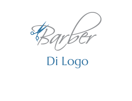 barber logo with scissors